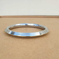 Stainless Steel Kara Brass Line Edged Sikh Bangle Singh Kaur Khalsa Kada EE13