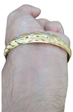 Designer kara Two Tone Bracelet Silver Gold Plated Sikh Kada Khalsa Bangle DD29