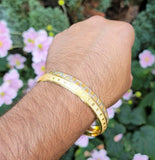 Designer kara Two Tone Bracelet Silver Gold Plated Sikh Kada Khalsa Bangle DD27