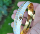 Khanda kara two tone silver gold plated kada sikh singh kaur khalsa bangle u