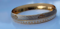 Khanda kara two tone silver gold plated kada sikh singh kaur khalsa bangle u