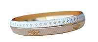 Khanda kara two tone silver gold plated kada sikh singh kaur khalsa bangle u