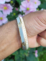 Khanda kara two tone silver gold plated kada sikh singh kaur khalsa bangle u