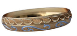 Designer kara Two Tone Bracelet Silver Gold Plated Sikh Kada Khalsa Bangle DD29