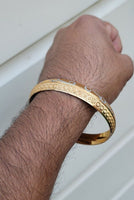 Designer kara Two Tone Bracelet Silver Gold Plated Sikh Kada Khalsa Bangle DD28