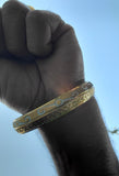 Designer kara Two Tone Bracelet Silver Gold Plated Sikh Kada Khalsa Bangle DD28