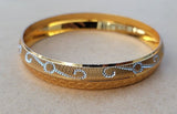 Designer kara Two Tone Bracelet Silver Gold Plated Sikh Kada Khalsa Bangle DD28