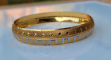 Designer kara Two Tone Bracelet Silver Gold Plated Sikh Kada Khalsa Bangle DD27