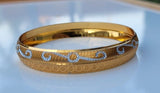 Designer kara Two Tone Bracelet Silver Gold Plated Sikh Kada Khalsa Bangle DD28