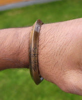 Antique Copper Tone Kara Hindu Bangle Om Namo Shivay Kada Healing Bracelet BB21