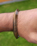 Antique Copper Tone Kara Hindu Bangle Om Namo Shivay Kada Healing Bracelet BB21