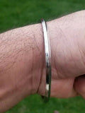 Stainless Steel Kara Lines Thin Kada Sikh Bracelet Singh Kaur Khalsa bangle Q2