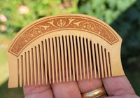 Sikh Comb Wooden Kanga Singh Kaur Kakar Khalsa 1 of 5 Ks Khanda engraved PP3 New