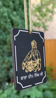 Baba Deep Singh ji Sant Bhindranwale Car Mirror HANGER Punjabi Wood Pendant GG8