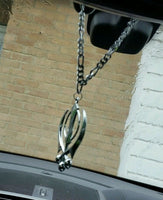 Silver plated punjabi sikh khanda no stones stunning pendant for car rear mirror