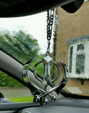 Large Stainless Steel Punjabi Sikh Large Khanda Pendant Car Mirror Hanging P2