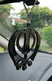 Black acrylic khanda punjabi sikh singh kaur pendant car rear mirror hanging ss1