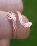 Sadhguru Copper snake ring handmade cobra fashion adjustable boho hindu ring h19