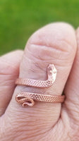 Sadhguru Copper snake ring handmade cobra fashion adjustable boho hindu ring h19