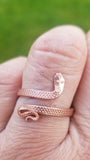 Sadhguru Copper snake ring handmade cobra fashion adjustable boho hindu ring h19