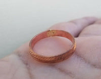 Copper ring handmade cut design fashion boho hindu evil eye shield challa h20