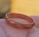 Copper ring handmade cut design fashion boho hindu evil eye shield challa h20