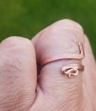 Sadhguru Copper snake ring handmade cobra fashion adjustable boho hindu ring h19