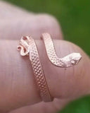 Sadhguru Copper snake ring handmade cobra fashion adjustable boho hindu ring h19