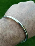 Stainless steel smooth brass line sikh singh kaur khalsa kara kada bracelet q9