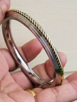 Sikh kara stainless steel twisted brass wire rope edge kada singh kaur bangle v5