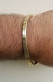 Hindu brass kara om mantra legend engraved smooth kada bangle bracelet p4