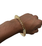 Sant Bhindranwale Kara Gurmukhi Tooth Kada Gold Silver Plated Saw Sun Bangle OF7