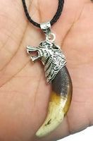 Authentic wolf tooth pendant evil eye protection witcher good luck necklace aaab