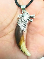 Authentic wolf tooth pendant evil eye protection witcher good luck necklace aaab