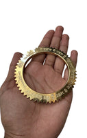 Sant Bhindranwale Kara Gurmukhi Tooth Kada Gold Silver Plated Saw Sun Bangle OF7