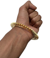 Sant Bhindranwale Kara Gurmukhi Tooth Kada Gold Silver Plated Saw Sun Bangle OF7