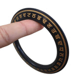 Sikh Sarbloh Kara Har Maidan Fateh Black Kada Gold Engraved Singh Bangle S13 NEW