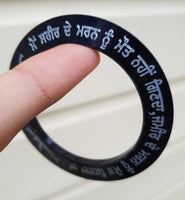 Sant Bhindranwale Kara Gurmukhi Black White Sarbloh Kada Sikh Singh Bangle G21