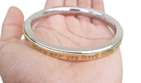 Mool Mantar Kara Smooth Flat Stainless Steel Brass Line Singh Kaur Kada Sikh T5