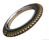 Sarbloh Tooth Kara Floral design Chakri Karha Punjabi Kada Sikh Singh Bangle N10