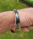 Waheguru Khanda Kara Black Gold Plated Kada Sikh Singh Kaur Khalsa Bangle P11