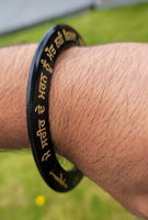 Sant Bhindranwale Kara Gurmukhi Black Gold Sarbloh Kada Sikh Singh Bangle EE12