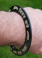 Sikh kara kirat karo naam japo vand shako engraved sarbloh bangle black kada dd8