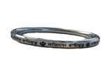 Satnam waheguru kara smooth flat stainless steel sikh khanda kada bangle e14 new