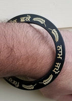 Sikh kara kirat karo naam japo vand shako engraved sarbloh bangle black kada dd8