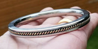 Stainless steel kara sikh twisted copper brass flat kada singh kaur bangle b14