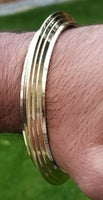 Sikh brass kara singh kaur bangle punjabi 22 ct gold look kada bracelet gift m15