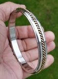 Sikh kara stainless steel twisted brass copper rope kada singh kaur bangle aa7