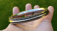 Sikh kara stainless steel twisted copper brass collar kada singh kaur bangle v17