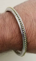 Sikh kara stainless steel twisted brass wires rope kada singh kaur bangle l13